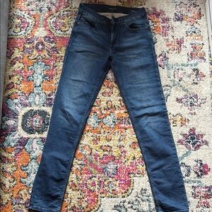 Fidelity Denim Blue Torino Skinny Jeans with Stretch and Faded Wash